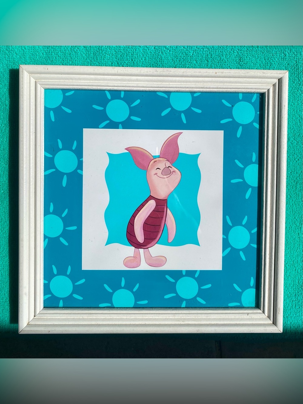 Vintage Disney Winnie the Pooh Piglet Framed Picture 🐷💗